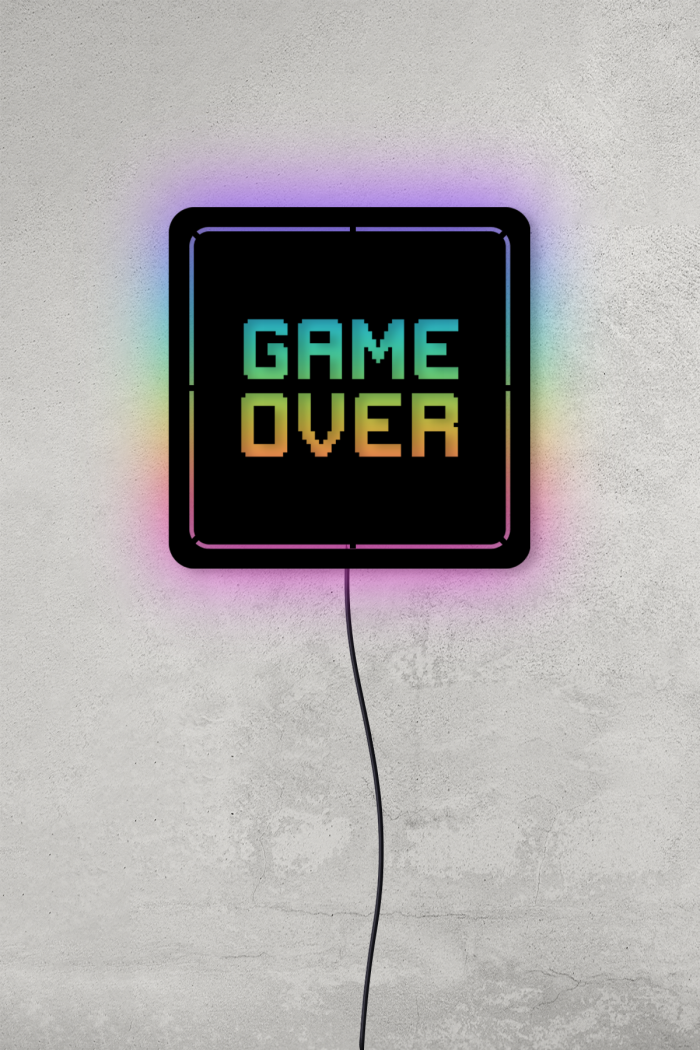 Game Over Led Işıklı Gamer Tablo