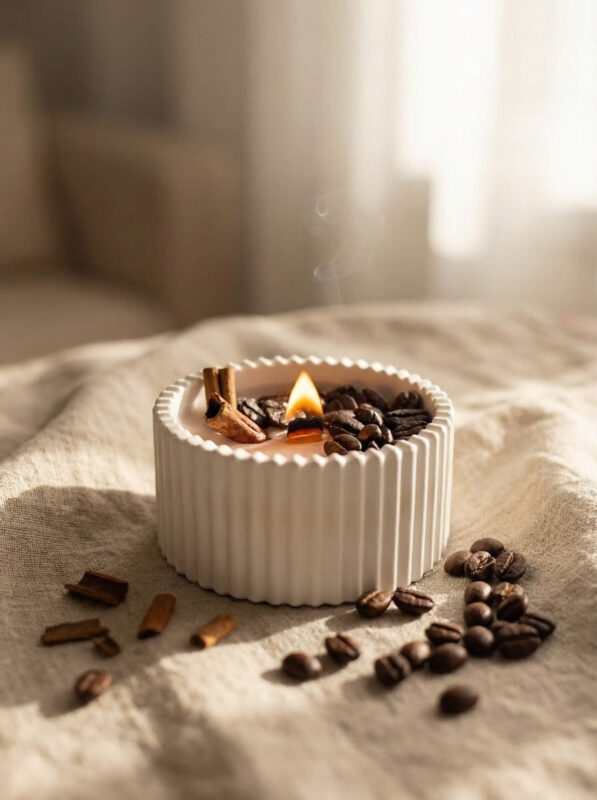 Latte Bloom Kahve Çekirdekli ve Kokulu Premium Mum